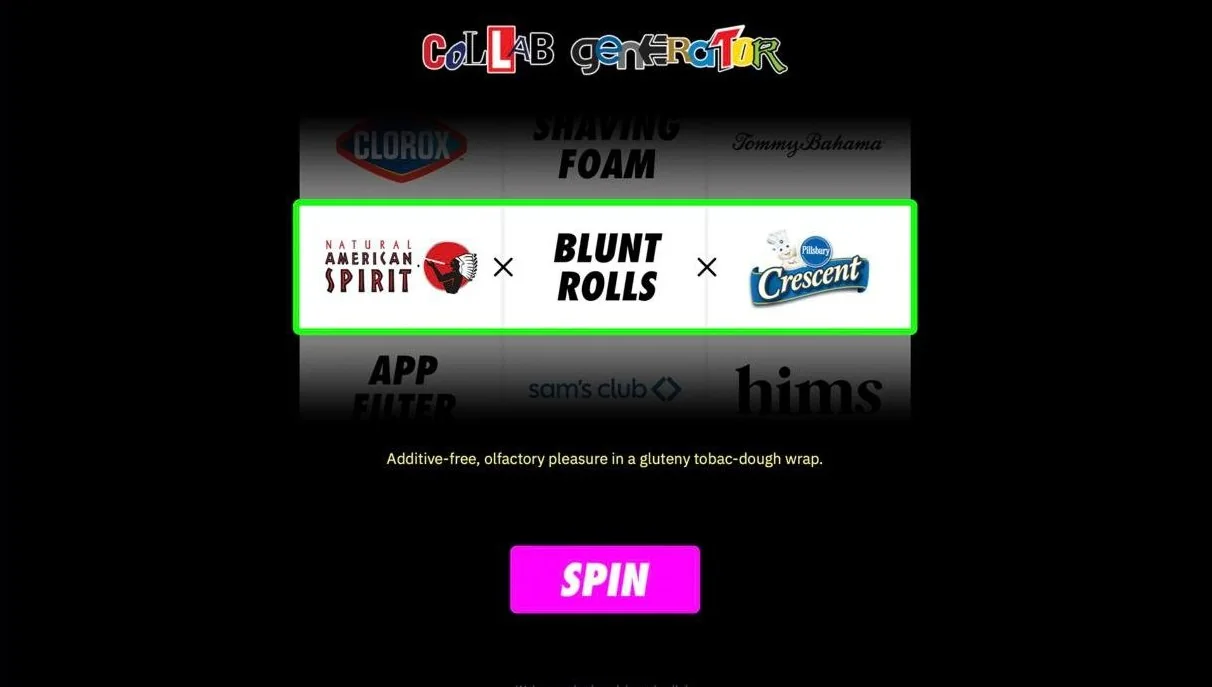 Collab Generator result: Natural American Spirit x blunt rolls x Pillsbury Crescent
